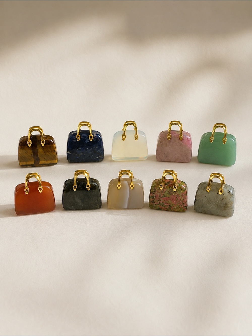 Gemstone Purse Charms – Natural Stone Mini Handbag Charms – Brand New